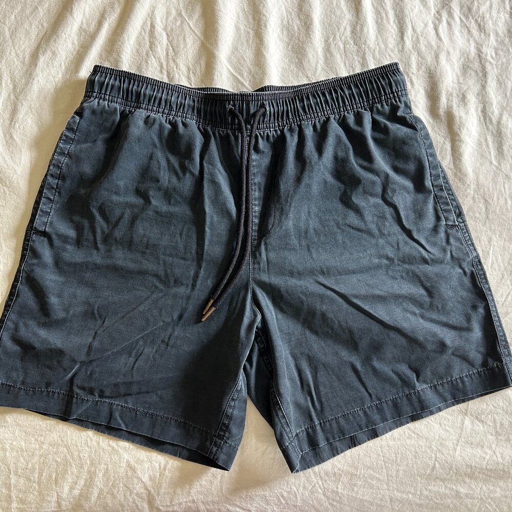Goodthreads Men's 7" Swim Trunk Black Medium Beach Pool Swimming Poly Cotton